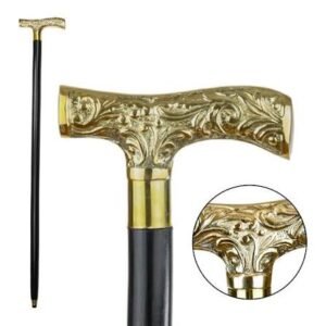 Classic Brass-Handle Walking Cane